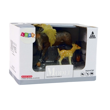 Zestaw 2 Figurek Łoś Sarna Zwierzęta Leśne Figurka