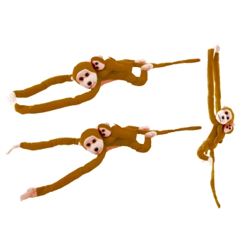 Maskotka Pluszowa Małpka z Dzieckiem Ciemno Brązowa 90 cm