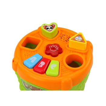 Bębenek Interaktywny Edukacyjny Kształty Zielono- Pomarańczowy