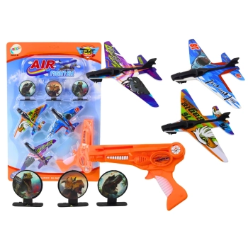 Pistolet Wyrzutnia Samolotów 3 Samoloty 3 Tarcze Pomarańczowy