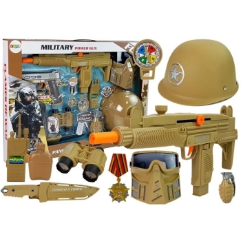Zestaw Wojskowy Pistolety Broń z Maską Hełmem Granat Dźwięk