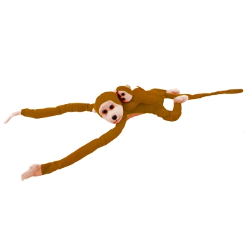 Maskotka Pluszowa Małpka z Dzieckiem Ciemno Brązowa 90 cm