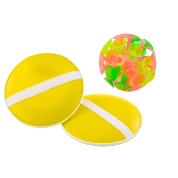 Gra Zręcznościowa Paletki Okrągłe Piłka Z Przyssawkami Żółty