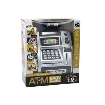 Bankomat Skarbonka Dla Dzieci Nauka Oszczędzania Srebrno Czarny