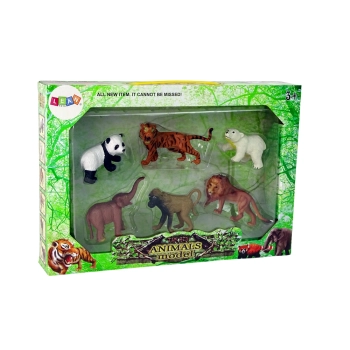 Zestaw 6 Figurek Dzikie Zwierzęta Safari Figurka Tygrys Małpa Lew