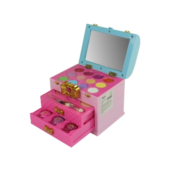 Zestaw Piękności Makijaż Toaletka Szkatułka Różowa Kokardka