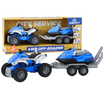 Quad z Przyczepą do przewozu Łodzi oraz Skuterem Wodnym