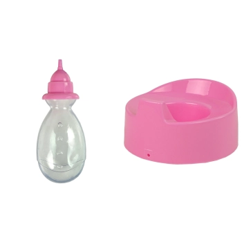 Lalka Bobas Różowa Nocnik Siusia Pije Kokardka 24 cm