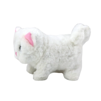 Kotek Pluszowy Interaktywny Zwierzątko Chodzi Miauczy Biały