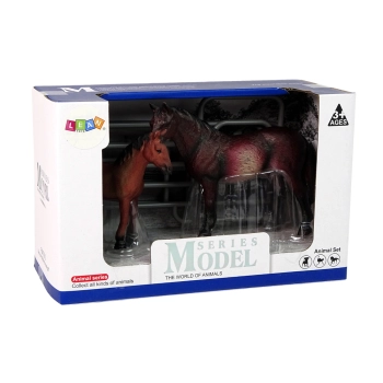 Zestaw 2 Figurek Konie Zagroda Figurka Koń Źrebak
