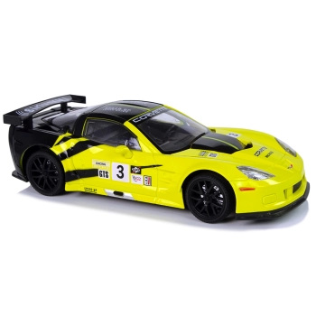 Auto Sportowe Wyścigowe R/C 1:18 Corvette C6.R Żółty 2.4 G Światła