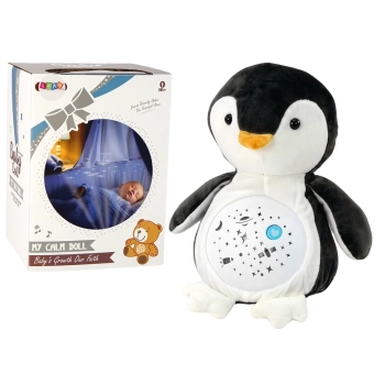 Pluszowy Miś Usypiający Światła Dźwięki Tryb Nocny i Dzienny Pingwin