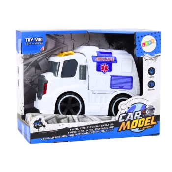 Ambulans Karetka Dźwięki Światła Napęd Auto Samochód Pogotowia Biały