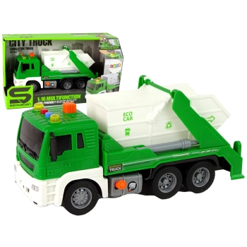 Ciężarówka Śmieciarka Segregowanie Zielona Napęd Frykcyjny 1:16