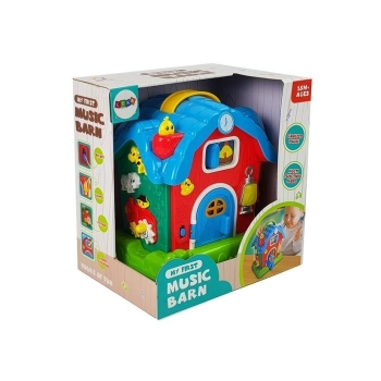 Muzyczna Stodoła Zwierzęta Gospodarstwo Dźwięki Muzyka Czerwona