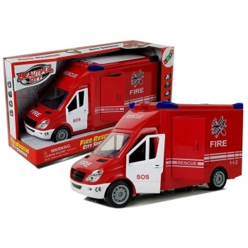 Wóz Strażacki z Napędem Frykcyjnym Dźwiękiem Otwierane Drzwi
