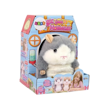 Interaktywny Gadający Chomik Brązowy Pluszowy Powtarzający Słowa