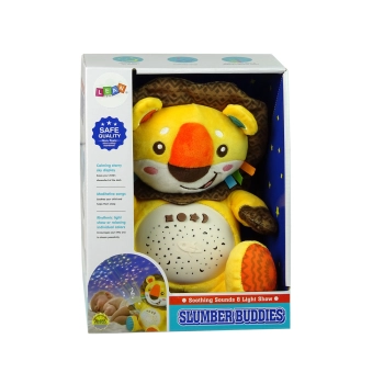 Słodki Pluszowy Lew Kolorowy Projektor Gwiazdki Melodia