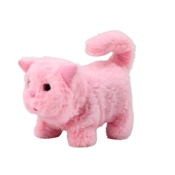 Kotek Pluszowy Interaktywny Zwierzątko Chodzi Miauczy Różowy