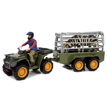 Quad z Przyczepką Transporter Figurki Zebra