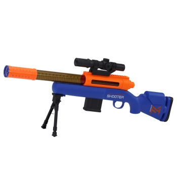 Duży Karabin Na Miękkie Kulki Stojak Teleskop Niebieski