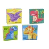 Edukacyjne Puzzle 6w1 Klocki Układanka Kostki 6 Obrazków Dinozaury 9 El.