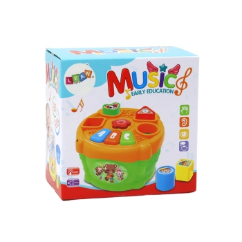 Bębenek Interaktywny Edukacyjny Kształty Zielono- Pomarańczowy