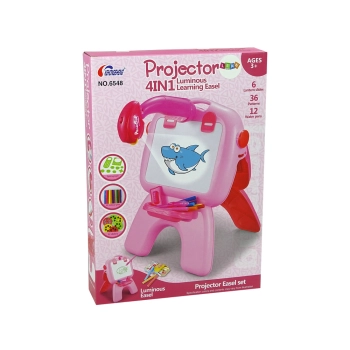 Tablica Dwustronna Kredowa Pisaki Stojąca Projektor Obrazki Różowa