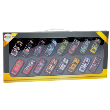 Zestaw Resoraków Autka Samochody Z Napędem Kolorowe 16 Sztuk