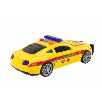 Sportowe Auto Ambulans Światła Dźwięk Żółty Napęd
