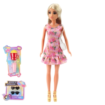 Zestaw Lalki Anlily Dziewczyna Z Chłopakiem Akcesoria Okulary Torebka