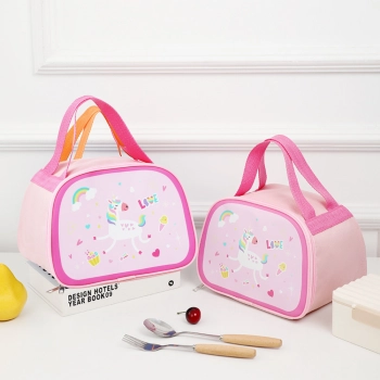 Torba Termiczna Izolacyjna Śniadaniowa Lunch Bag Różowa Jednorożec 23cm