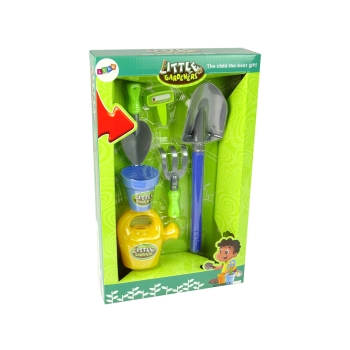 Zestaw Ogrodowy Wiaderko Łopatka Konewka Doniczka Szpadel