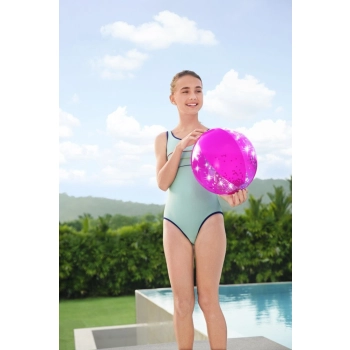 Piłka Plażowa Z Brokatem Rózowa 41cm Bestway 31050