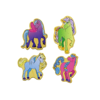Zestaw Magnesów Drewnianych Jednorożce Kolorowe 20 Sztuk