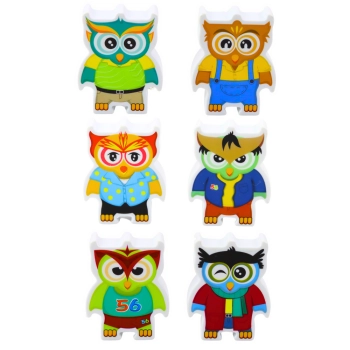 Gra Edukacyjna Sówki Układanka Zręcznościowa Logiczna Domino 18 szt.