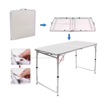 Zestaw Turystyczny Stolik Składany Kempingowy 4 Krzesła Szary