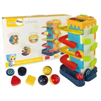 Zjeżdżalnia Piłeczek Blok Edukacyjny Sorter z Pianinkiem