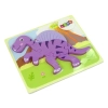 Drewniane Puzzle Dinozaur Corythosaurus Różowy Spinosaurus Fioletowy