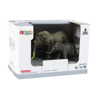 Zestaw 2 Figurek Słonie Słoń i Słoniątko Zwierzęta Świata
