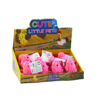 Skaczący Kurczak Zabawka Nakręcana Figurka Różowy