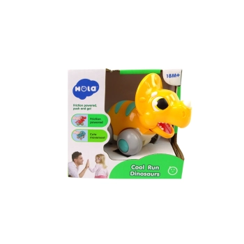 Dinozaur Na Kółkach Żółty Triceratops Figurka