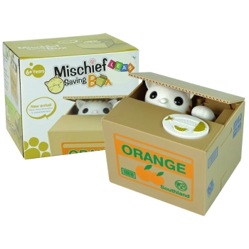 Skarbonka Kot Nauka Oszczędzania Pomarańcza