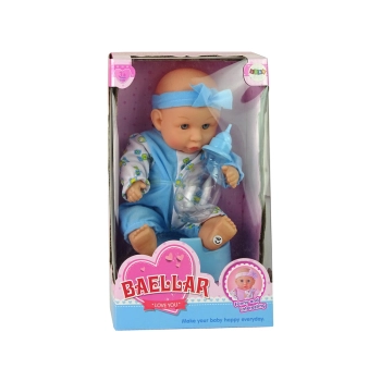 Lalka Bobas Niebieska Nocnik Siusia Pije Kokardka 24 cm