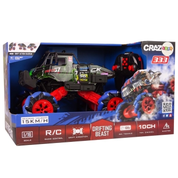 Auto Terenowe Drift Zdalnie Sterowane 1:16 Zielony 2.4G Obrót 360 Stopni