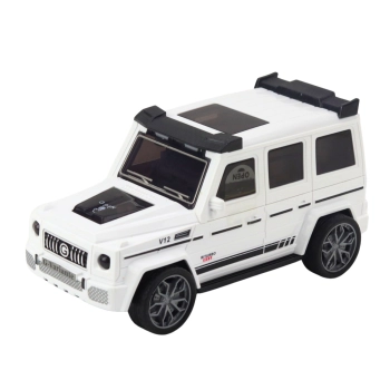 Auto Terenowe Metalowe Ukryty Samochodzik Światło Dźwięk Biały Niebieski