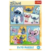 Puzzle - 2x70 - Ze Stitchem nie ma nudy - Disney Lilo and Stitch - Trefl 34444