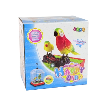 Śpiewająca Kolorowa Papuga Z Klatką