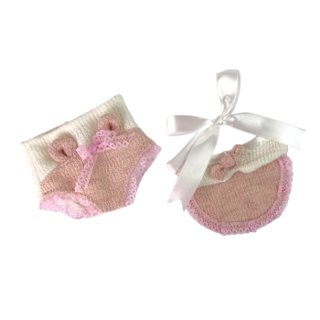 Lalka Słodki Bobas Sweter Czapeczka Różowa 30 cm