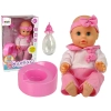 Lalka Piżama 30 cm Różowa Butelka Nocnik Pije